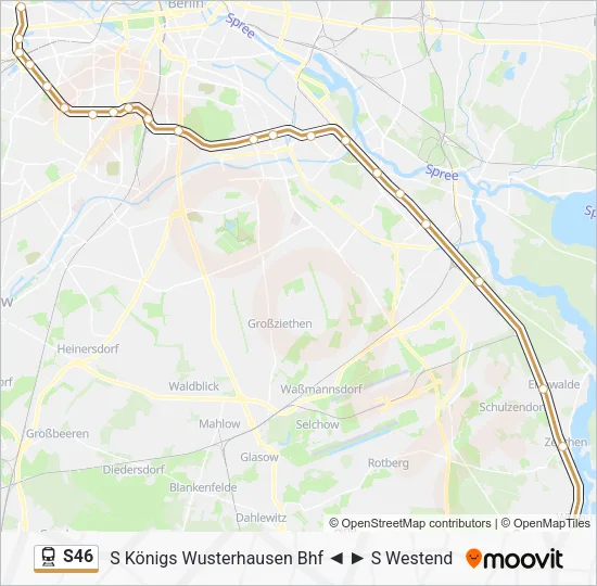 Поезд S46: карта маршрута