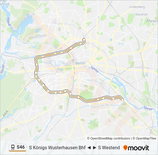 Bahnlinie S46 Karte