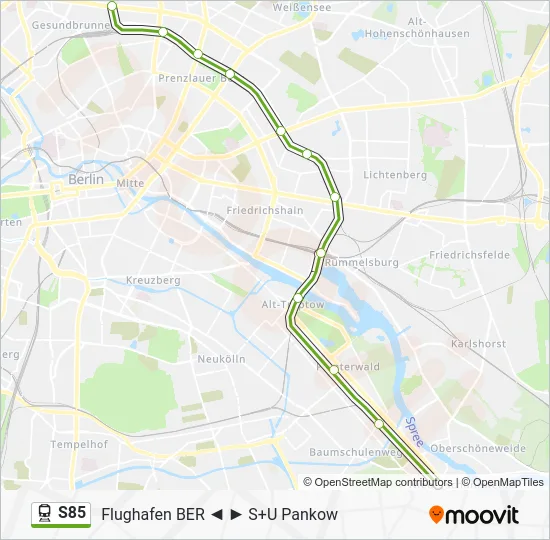 Bahnlinie S85 Karte