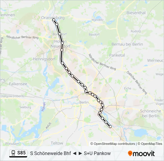 S85 Train Line Map