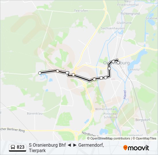 823 bus Line Map