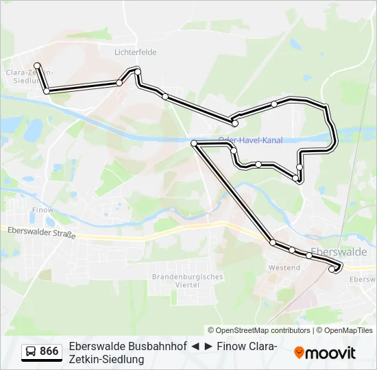 866 Bus Line Map