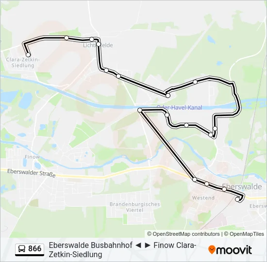 866 Bus Line Map