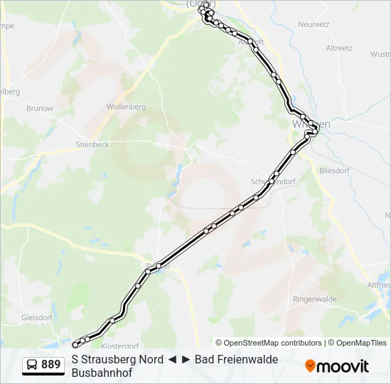 889 Bus Line Map