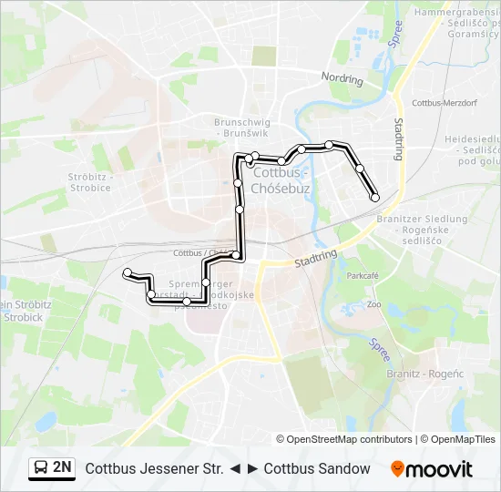 Автобус 2N: карта маршрута