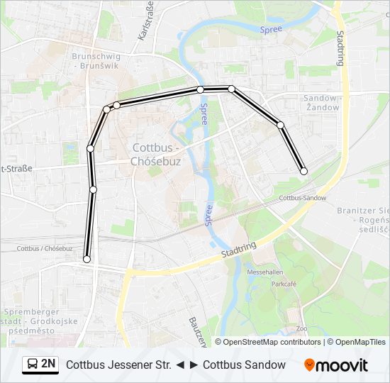 Автобус 2N: карта маршрута