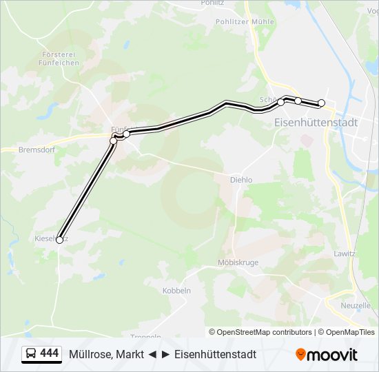 444 bus Line Map