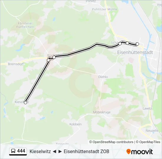 444 Bus Line Map