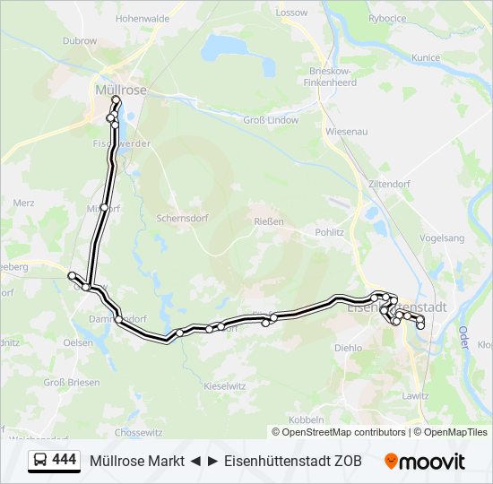 444 bus Line Map