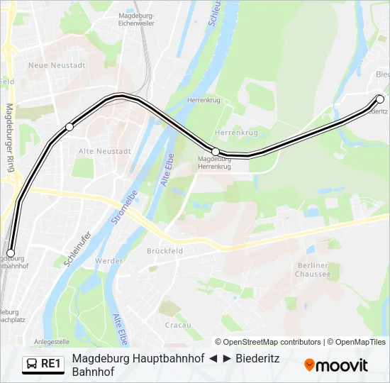 RE1 Bus Line Map