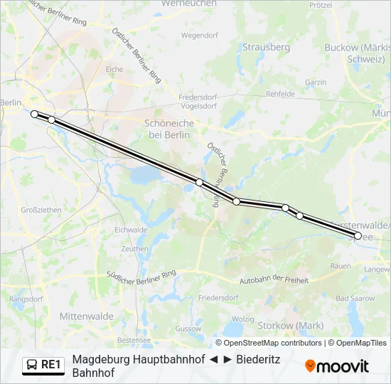 RE1 Bus Line Map