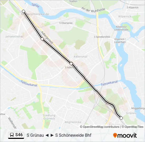 S46 Bus Line Map
