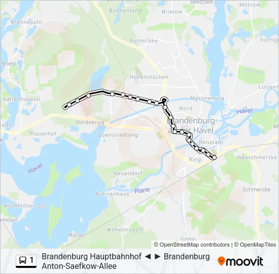 1 Bus Line Map