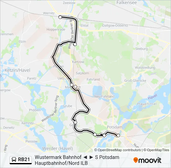 RB21 Bus Line Map