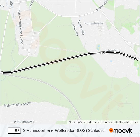 Straßenbahnlinie 87 Karte