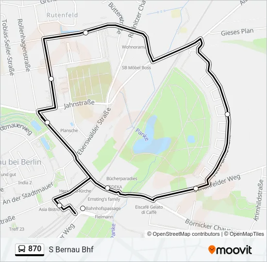 870 Bus Line Map