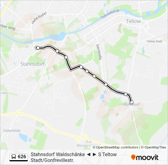 626 Bus Line Map