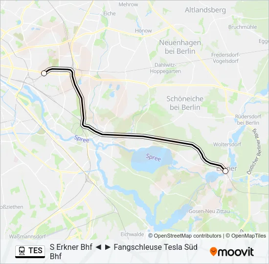 TES Train Line Map