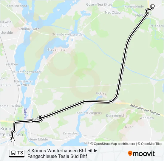 T3 Bus Line Map