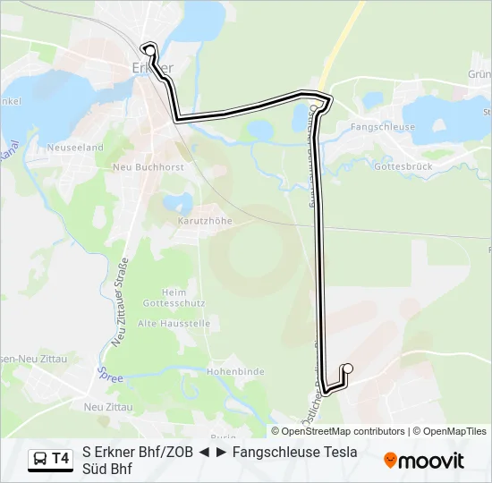 T4 Bus Line Map