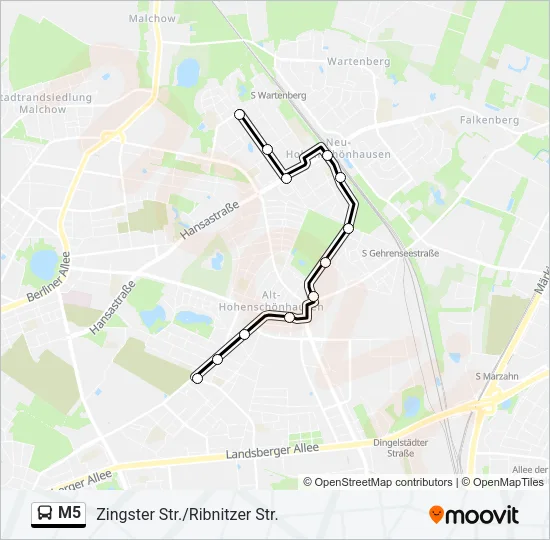 M5 Bus Line Map