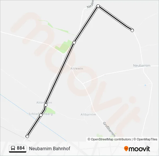 Автобус 884: карта маршрута