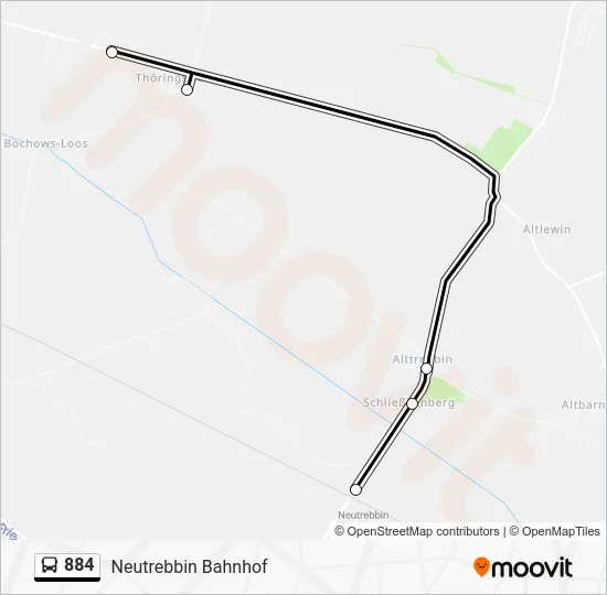 Автобус 884: карта маршрута