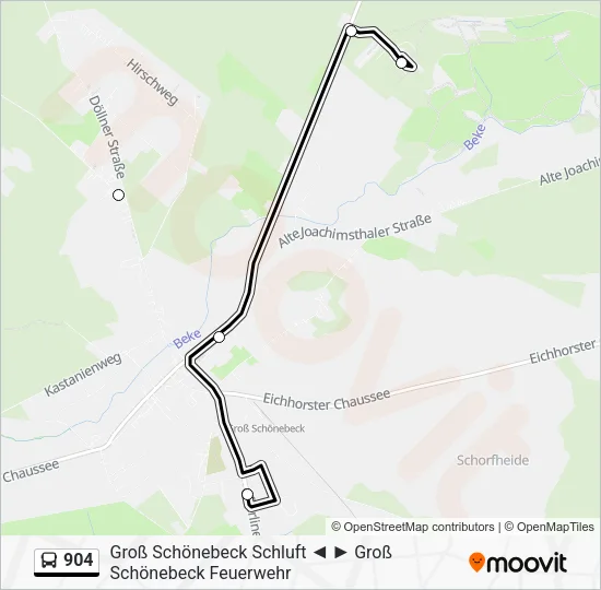 904 Bus Line Map