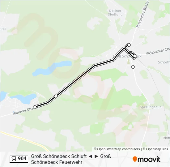 904 Bus Line Map