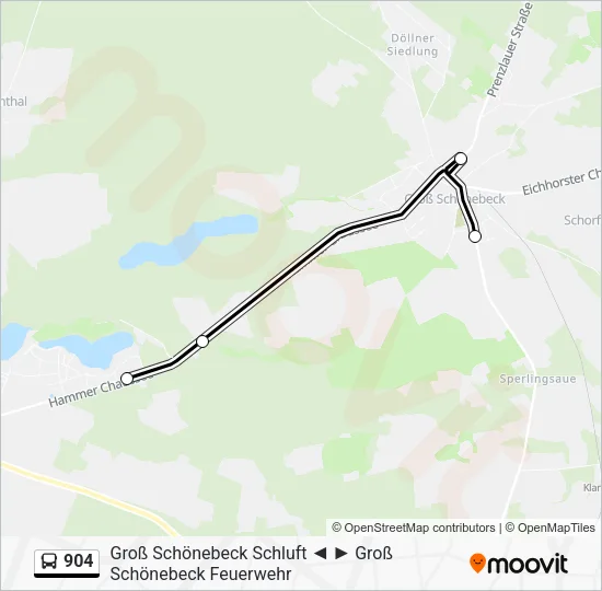 904 Bus Line Map