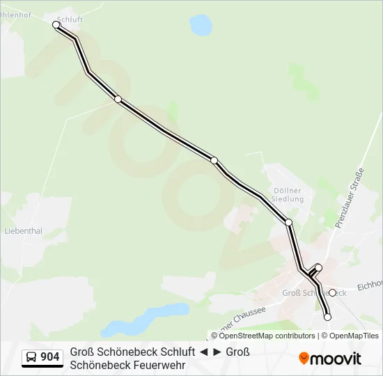 904 Bus Line Map