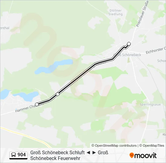 Автобус 904: карта маршрута