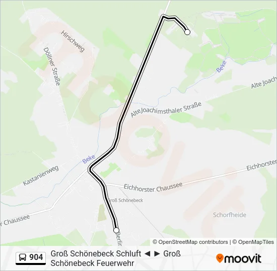 904 Bus Line Map