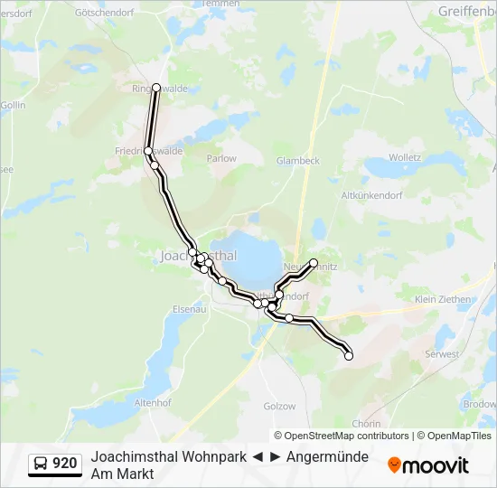 Автобус 920: карта маршрута