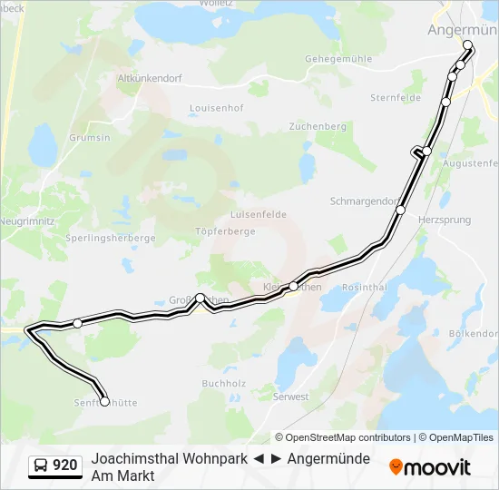 Автобус 920: карта маршрута