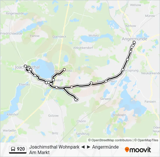 Автобус 920: карта маршрута