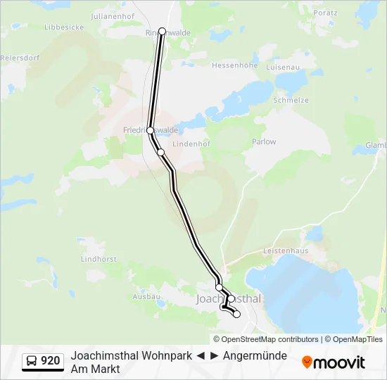 Автобус 920: карта маршрута