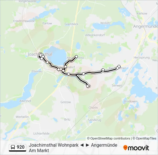 Автобус 920: карта маршрута