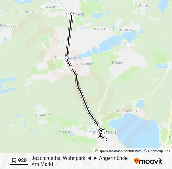 Автобус 920: карта маршрута