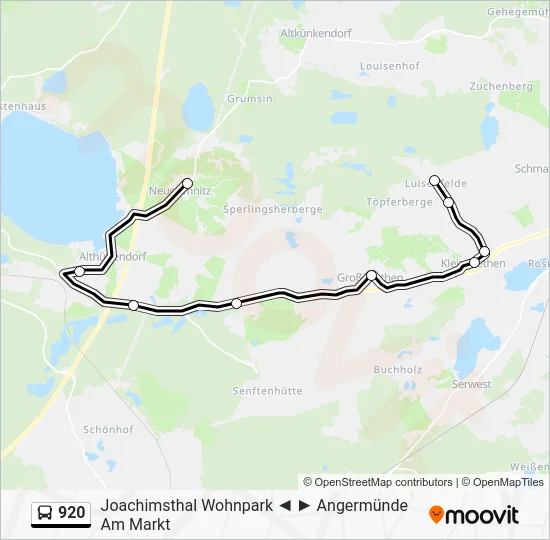 Автобус 920: карта маршрута