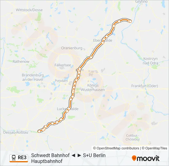 RE3 Train Line Map
