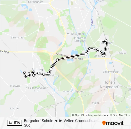 Автобус 816: карта маршрута