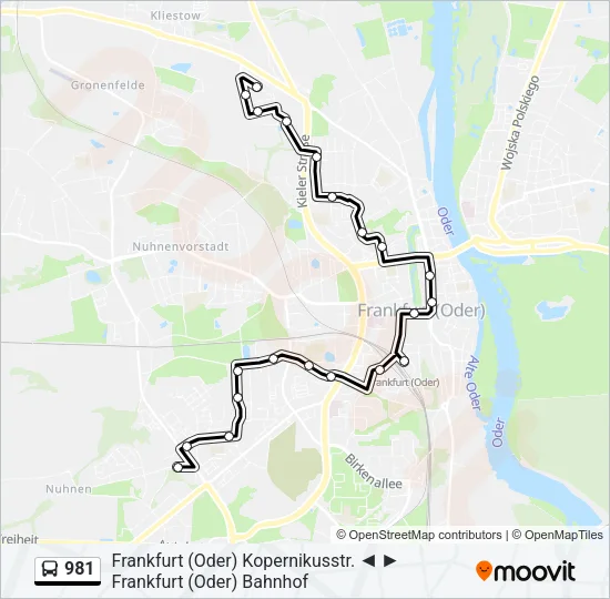 981 Bus Line Map