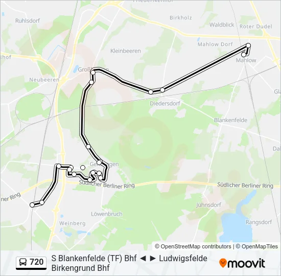 Buslinie 720 Karte