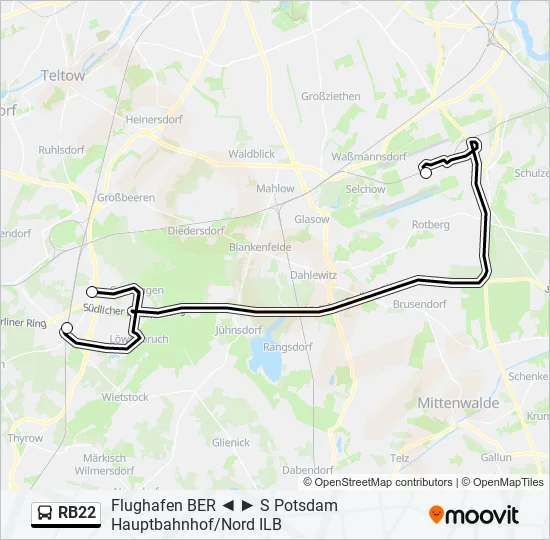 RB22 Bus Line Map