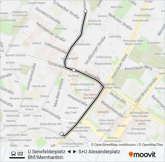 U2 Bus Line Map