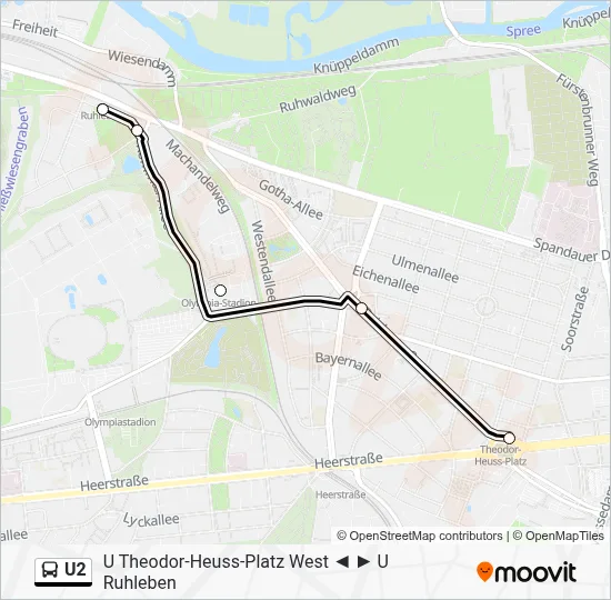 U2 Bus Line Map