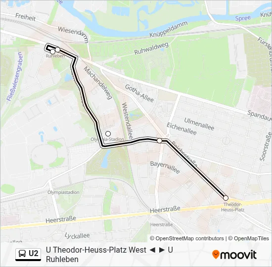 U2 Bus Line Map