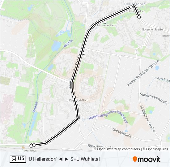 Автобус U5: карта маршрута