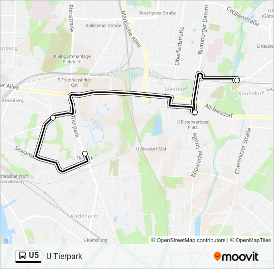 U5 Bus Line Map